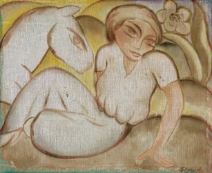 Femme avec un âne