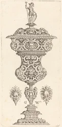 Gobelet avec couvercle surmonté d