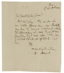 Lettre autographe à Gebruder Ramann (marchands de vin à Erfurt), Iéna