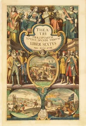 Frontispice du volume VI, du Civitates Orbis Terrarum par Georg Braun
