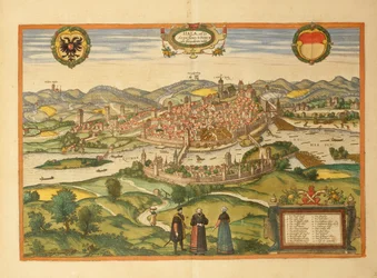 Carte de Halle an der Saale du Civitates Orbis Terrarum par Georg Braun