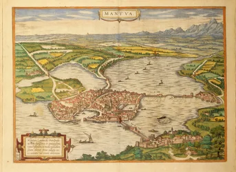 Carte de Mantoue de Civitates Orbis Terrarum par Georg Braun