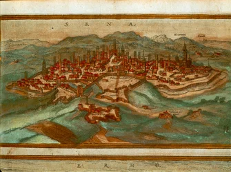 Carte de Sienne de Civitates Orbis Terrarum par Georg Braun