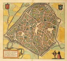 Carte de Valenciennes de Civitates Orbis Terrarum par Georg Braun