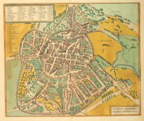 Carte de Vicence de Civitates Orbis Terrarum par Georg Braun