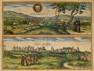 Carte de Windsor et Oxford de Civitates Orbis Terrarum par Georg Braun