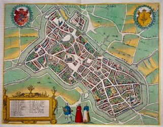 Carte de la ville de Lille de « Civitates Orbis Terrarum » par Georg Braun et Frans Hogenberg vers 1572-1617