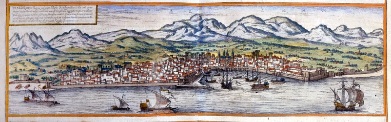 Vue de Palerme en Sicile. Atlas de Braun & Hogenberg