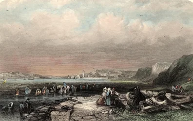 Entrée du port de Shields, gravée par W. Finden