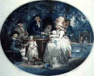 Un jardin de thé, gravé par François David Soiron (né en 1764), pub. par T. Gaugain