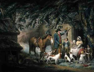 Soirée, ou Le retour du chasseur, gravé et publié par Joseph Grozer