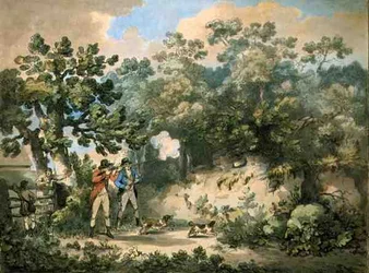 Chasse au faisan, gravée par Thomas Rowlandson
