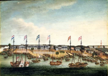 Les Hongs à Canton, avant 1820