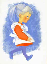 Petite fille avec tablier