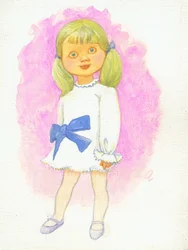 Petite fille avec un nœud