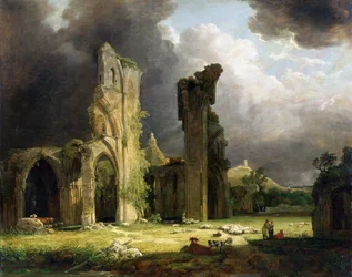 Abbaye de Glastonbury avec le Tor au-delà