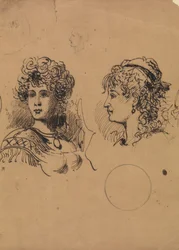 Deux têtes féminines