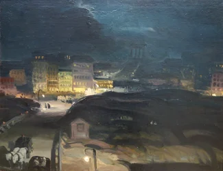 Approche du pont la nuit