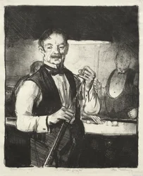 Un vieux joueur de billard
