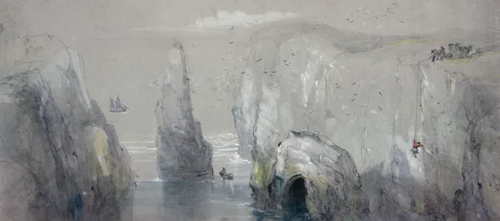 Vue de Flamborough Head, montrant un groupe d