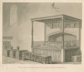 Stowe Church - Tombeau de table: dessin sépia