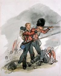 Dernière résistance de deux gardes en bataille, vers 1854