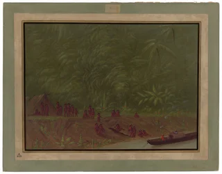 Un campement Mura - Croquis de bateau