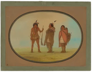 Chef Arapaho, sa femme et un guerrier