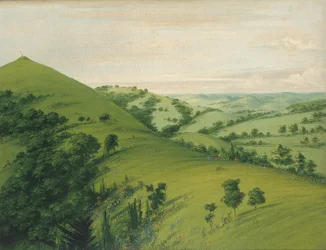 La tombe du merle, vue de dos, prairies émaillées de fleurs