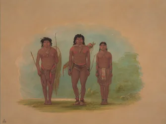 Chef Chaco, sa femme et un guerrier, 1854-1869