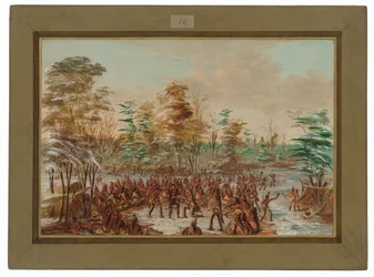 De Tonty demandant la paix dans le village iroquois. 2 janvier 1680