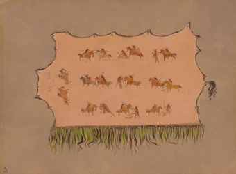 Fac-similé de la robe du chef Four Men - Mandan, 1861-1869