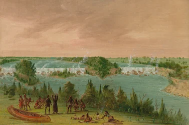 Le père Hennepin et ses compagnons aux chutes de Saint-Antoine. 1er mai 1680, 1847-1848