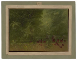 Camp indien dans la forêt