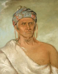 Lay-láw-she-kaw, remonte la rivière, un chef âgé