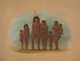 Chef Lengua, ses deux épouses et quatre enfants, 1854-1869