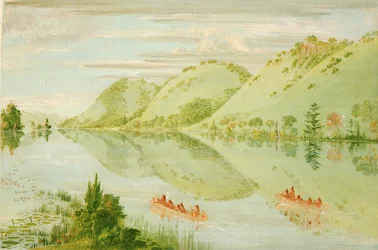 Falaises pittoresques au-dessus de Prairie du Chien, 1835-1836