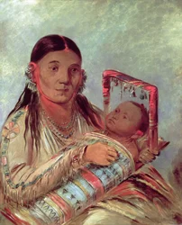 Mère Sioux et bébé, vers 1830
