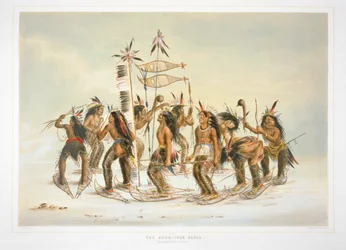 Danse des raquettes à la première chute de neige. Ojibwa