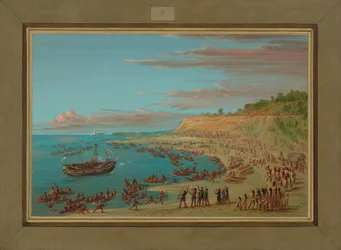 Le Griffon entrant dans le port de Mackinaw, 27 août 1679, 1847-48