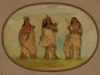 Trois guerriers distingués de la tribu Sioux, 1861