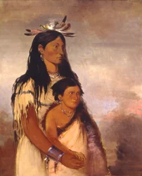 Túnk-aht-óh-ye, Thunderer, un garçon, et Wun-pán-to-mee, White Weasel, une fille