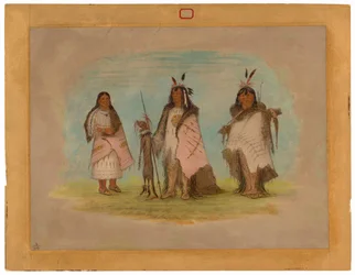 Deux Guerriers Blackfoot et une Femme