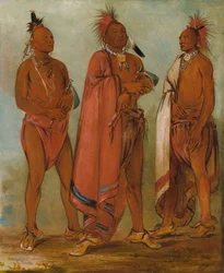Wa-másh-ee-sheek, Celui qui enlève ; Wa-chésh-uk, La guerre ; Mink-chésk, Trois jeunes hommes distingués