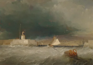 Port par jour de tempête