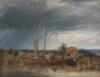 Deux bateaux de pêche sur les rives des eaux intérieures