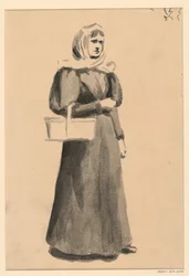 Femme avec un panier