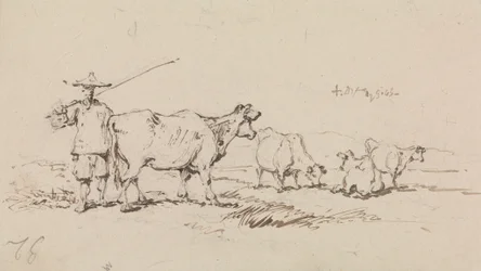 Un paysan avec du bétail