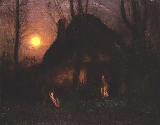 Cottage au clair de lune