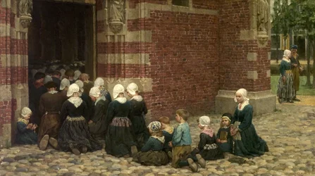 Grande messe dans un village de pêcheurs sur le Zuiderzee, Hollande, 1876